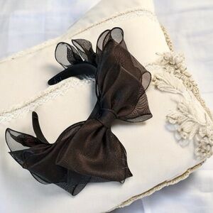 Final price Handcrafted Black Mesh Big Bow Headband look even prettier in person